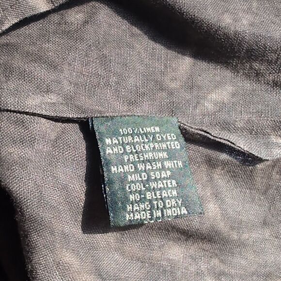 Maiwa Studio 100 Linen  Floral wrap Cropped Top S - Picture 12 of 16